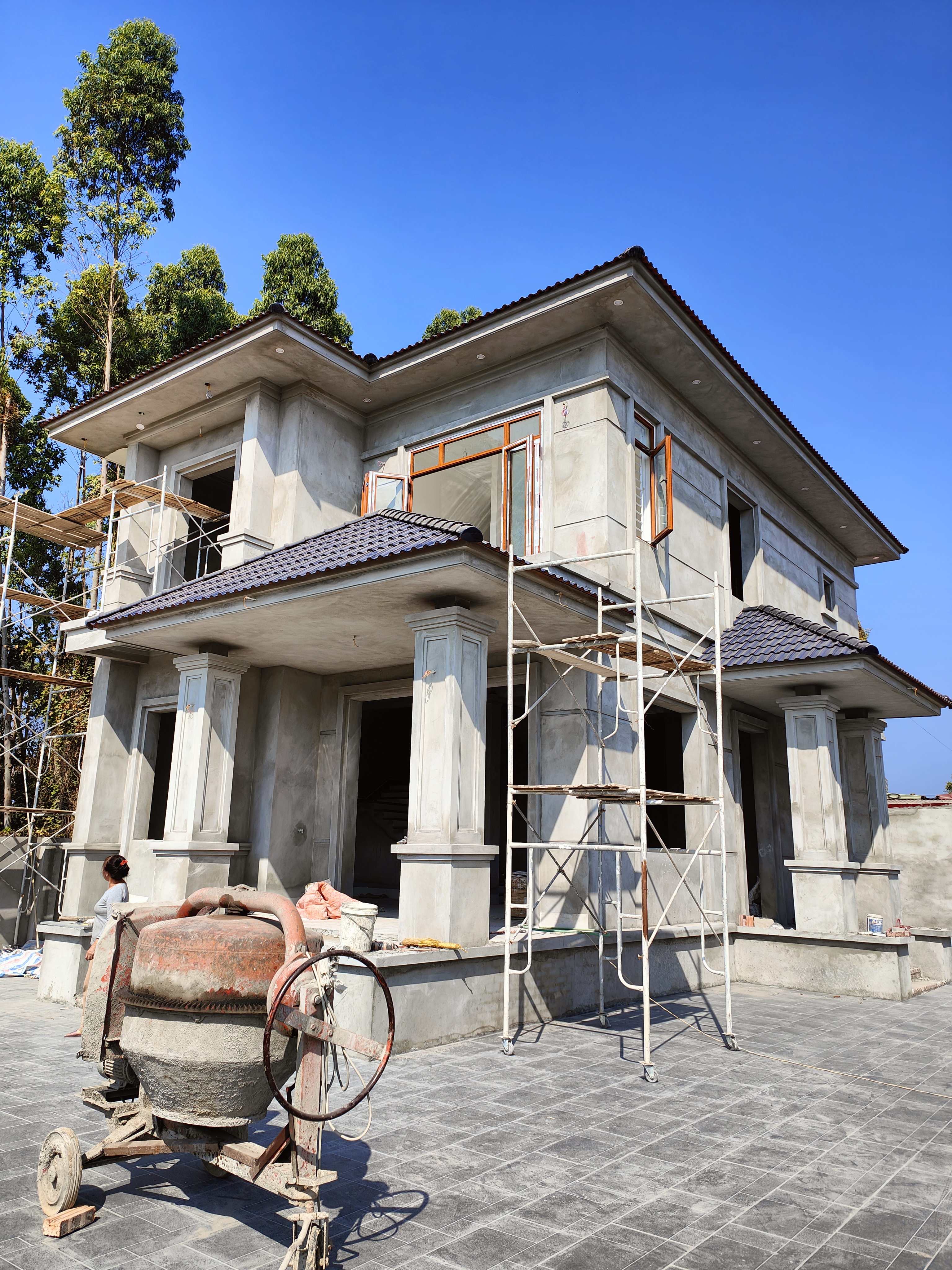 Công trình nhà mái Nhật hai tầng HOME BẮC NINH đang thi công hoàn thiện